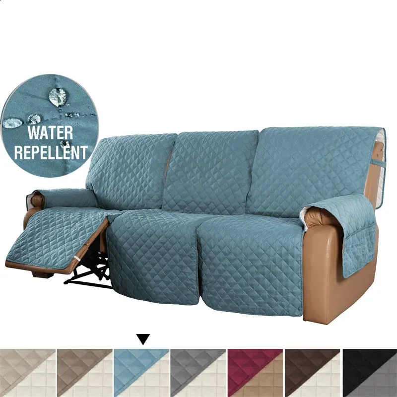 1 2 3 Seat Recliner Sofa Cover Pet Dog Kid Mat Solid Color Covers Relax Lounger Slipcovers Couch Towel Armchair 240119
