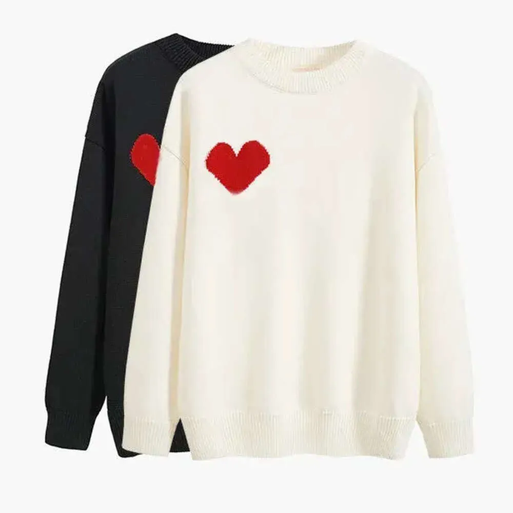 Designer Sweater Love Heart Un homme femme amoureux couple cardigan tricot col rond col haut femme mode lettre blanc noir manches longues 735