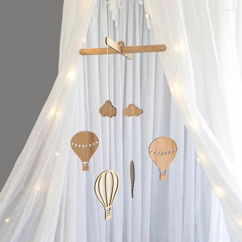 Decorative Figurines Baby Room Air Balloon Pendant Wooden Wind Chime Children Nursery Decorations Wall Tent Hanging Ornaments Dream Catcher