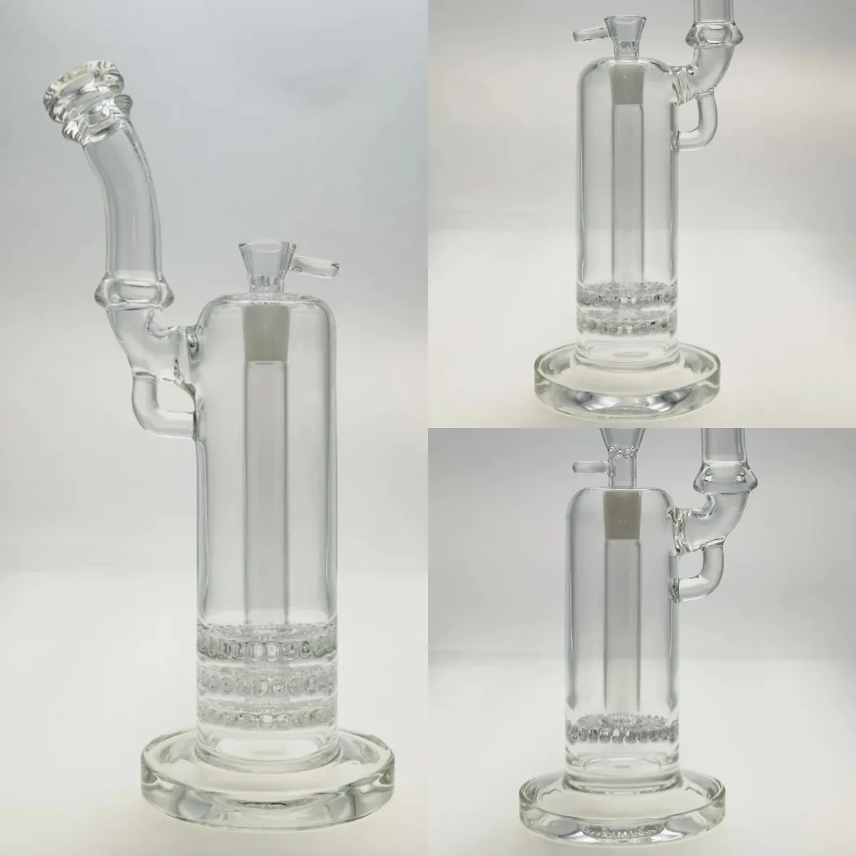 Vintage-Ratschen-Bubbler-Glasbong-Wasserpfeife mit Perkolatoren, 18,8-mm-Gelenkkopf, Original-Glasfabrik hergestellt, mit Kundenlogo von DHL UPS CNE