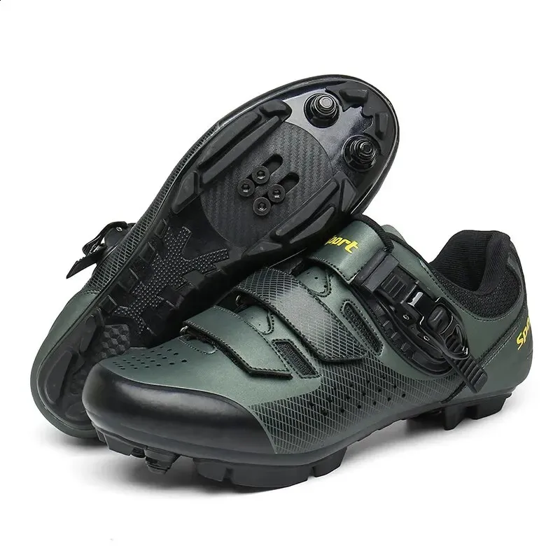 Sneaker de cyclisme VTT hommes chaussures de vélo de montagne de sport crampons autobloquants bottes de vélo hors route SPD Trail Flats Clip chaussures de cyclisme 240129