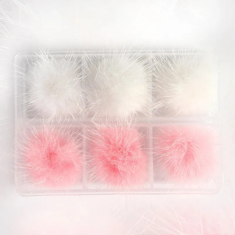 Nail Art Accessories Fluffy Fur Pompom Mink Pom Poms Jewelry Detachable Magnetic Hairball DIY Design Manicure Decoration 240202