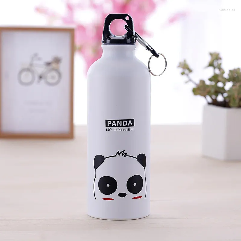 Water Bottles 1 Pc 500ML Lovely Animal Pattern Vacuum Thermos For Women Kids Bottle Carabiner Sport Child Flask