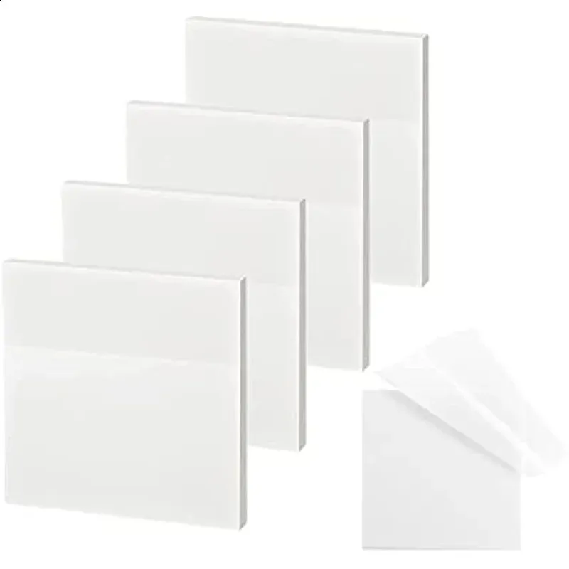 3x3 pollici 4 pezzi 200 fogli foglietti adesivi trasparenti blocco note autoadesivo trasparente impermeabile per annotazioni di libri per ufficio scolastico 240122