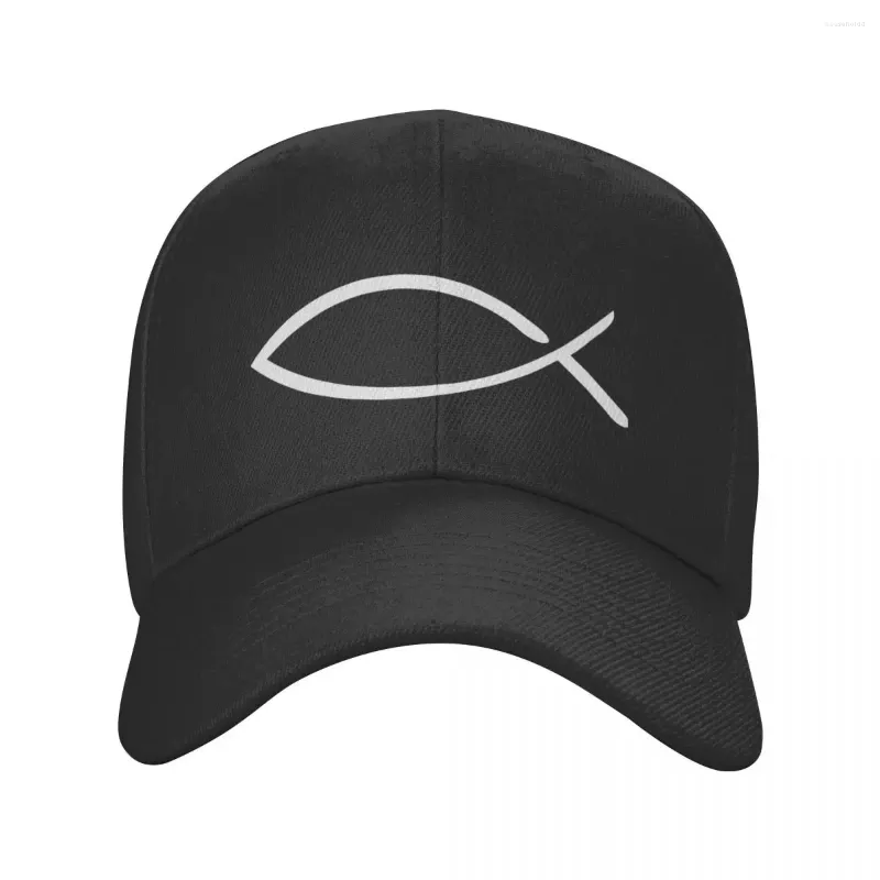 CALL CALS Custom Jesus Fish Baseball Cap Women Mężczyźni Regulowane chrześcijańskie ciężarówki kapeluszowe streetwear