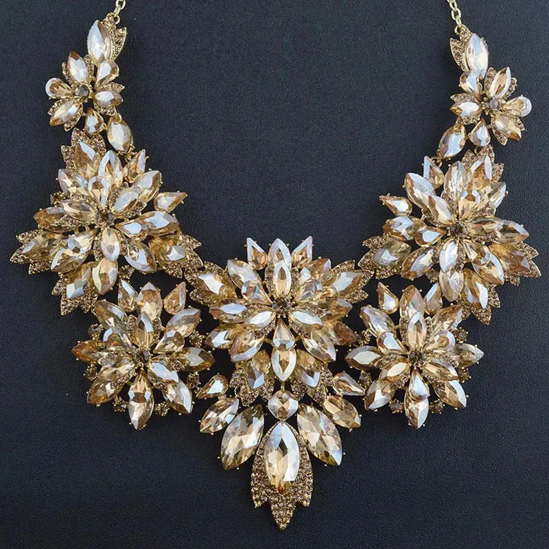 Bridal Wedding Jewelry Sets Rhinestone Crystal Necklace Champagne Color for  Women from Dhgate Bracelet, Earrings & Necklace