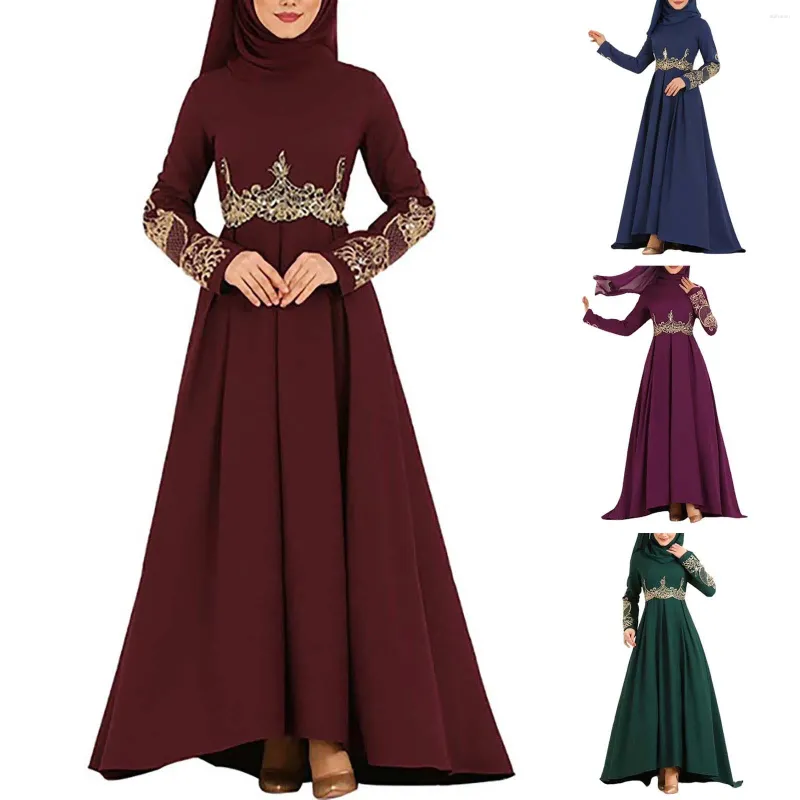 Vêtements ethniques 2024 Robe européenne et maxi pour petites filles Hijab 7 à 8 ans Mode Robes formelles Longues Tops Femmes