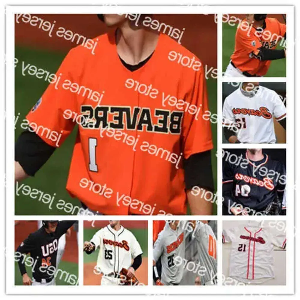 Baseball College Wears NCAA Oregon State Beavers OSU College Baseball Jerseys Custom Cole Hamilton Jacob Melton Bryant Salgado AJ Lattery High