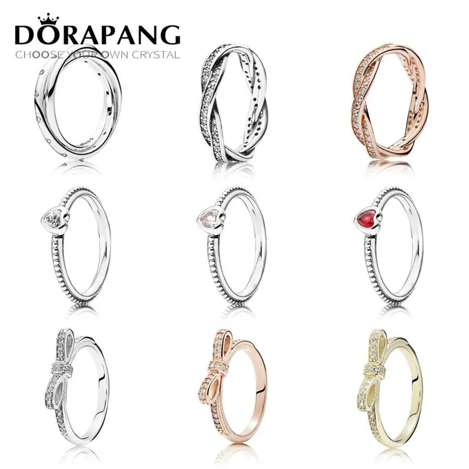 DORAPANG 925 Sterling Zilver 14 K Goud Kleur Ringen Voor Vrouwen Rose Goud Druppels Mode DIY Pan Ring Fabriek Whole224G