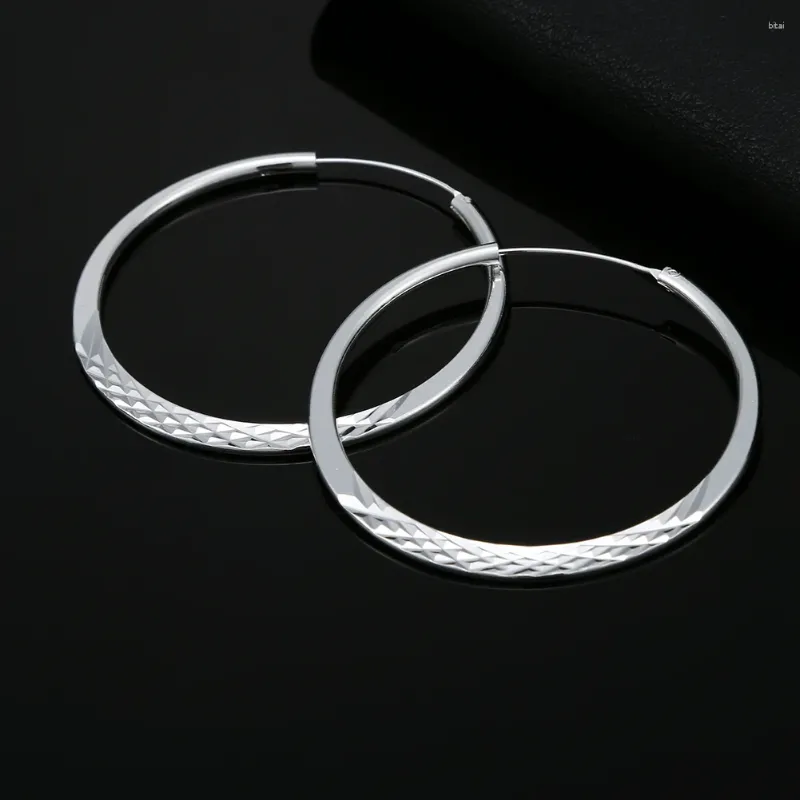 Boucles d'oreilles pendantes de haute qualité en argent sterling 925, beau grand crochet circulaire pour femme, fiançailles, fête de mariage, bijoux de luxe à la mode