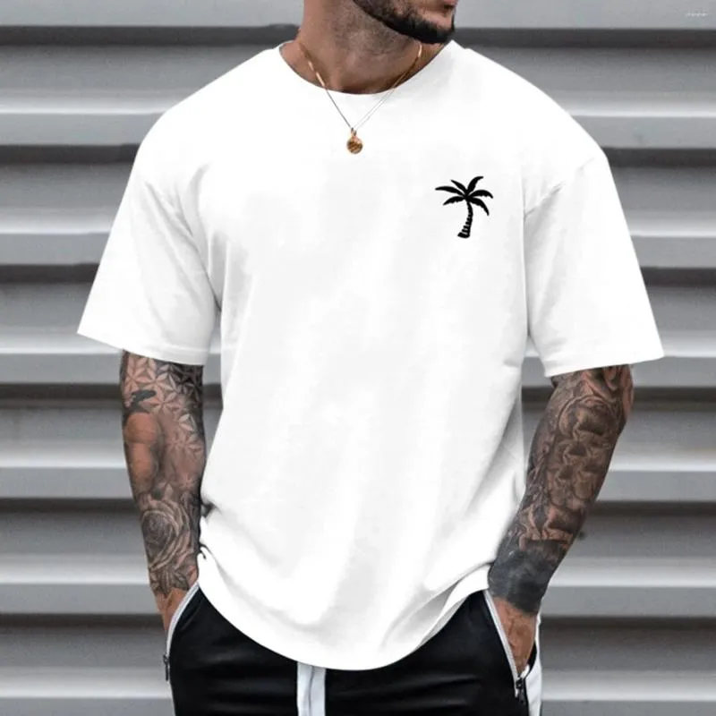 Men's T Shirts Summer Male Beach T-Shirt Blouses Little Tree Print Shirt Clothes Blouse Short Sleeve O Neck Tops Classic Graphic Tees