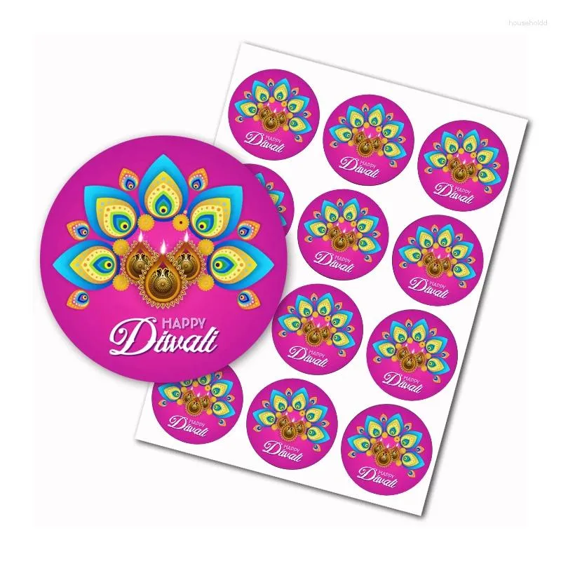 Party Decoration Happiness Happy Diwali - Light Festival Round Candy Sticker Gift Chocolate Label .Order 2