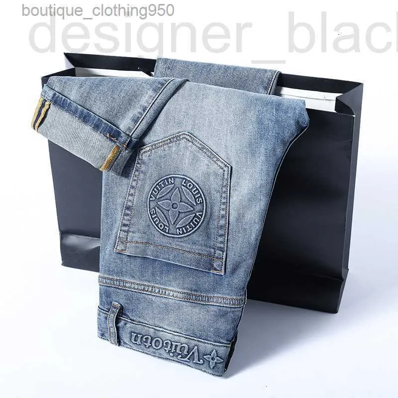 Jeans pour hommes Designer Jeans d'été pour hommes Printemps Casual Pantalon en coton taille moyenne légèrement élastique Vêtements haut de gamme pour jeunes