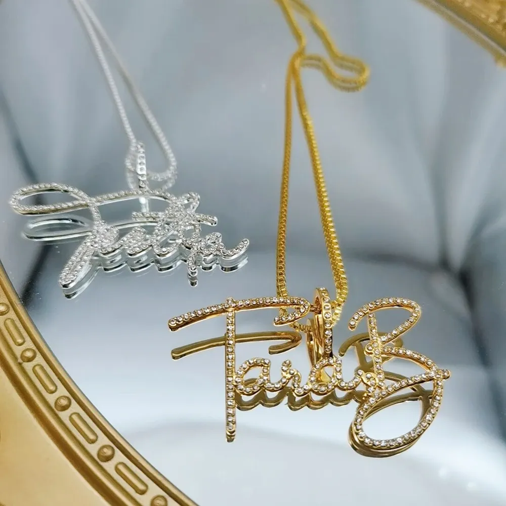 Colliers Duoying zircone lettres initiales colliers femmes collier personnalisé avec noms cristal pendentif collier maman cadeau