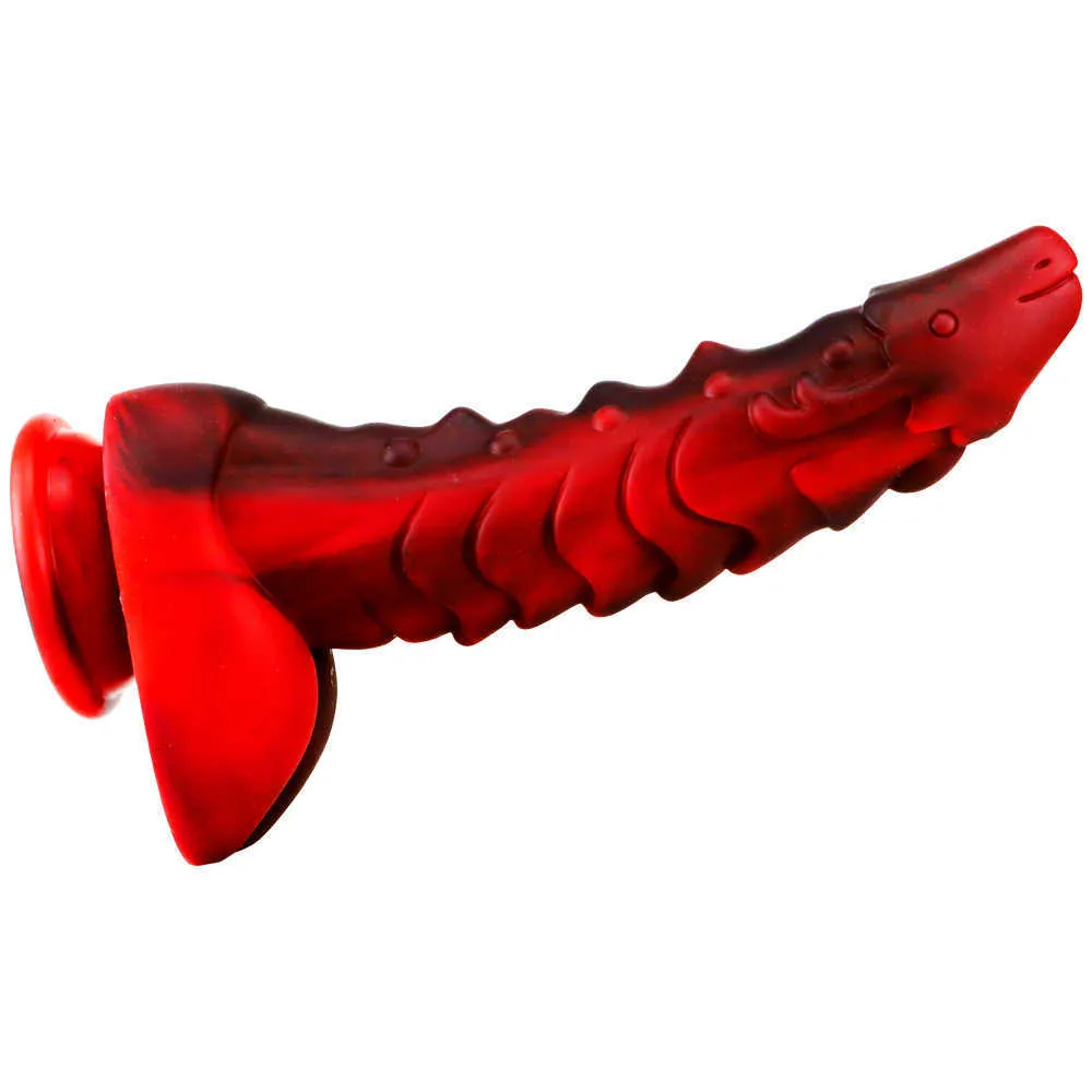 Godes Jiaolong Magic Dragon Nouveau dispositif de masturbation de plug anal de couleur mélangée pour hommes et femmes en silicone souple amusant faux produits sexuels pour pénis