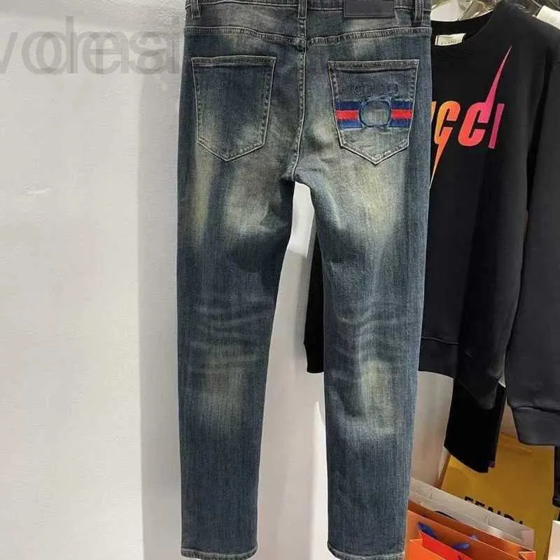 Mäns jeans designer designer 2023 jeans för män höst/vinter ny hög lyx enkel europeisk modemärke elastisk smal passform liten fötter ren bomull denim byxor topp 2sm