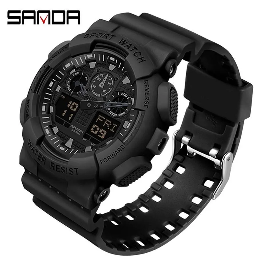 SANDA 2021 Digital Watch Men's Sport Watches for Men Waterproof Clock Outdoor Wristwatch Male Relogio Digital Masculino X0524251H