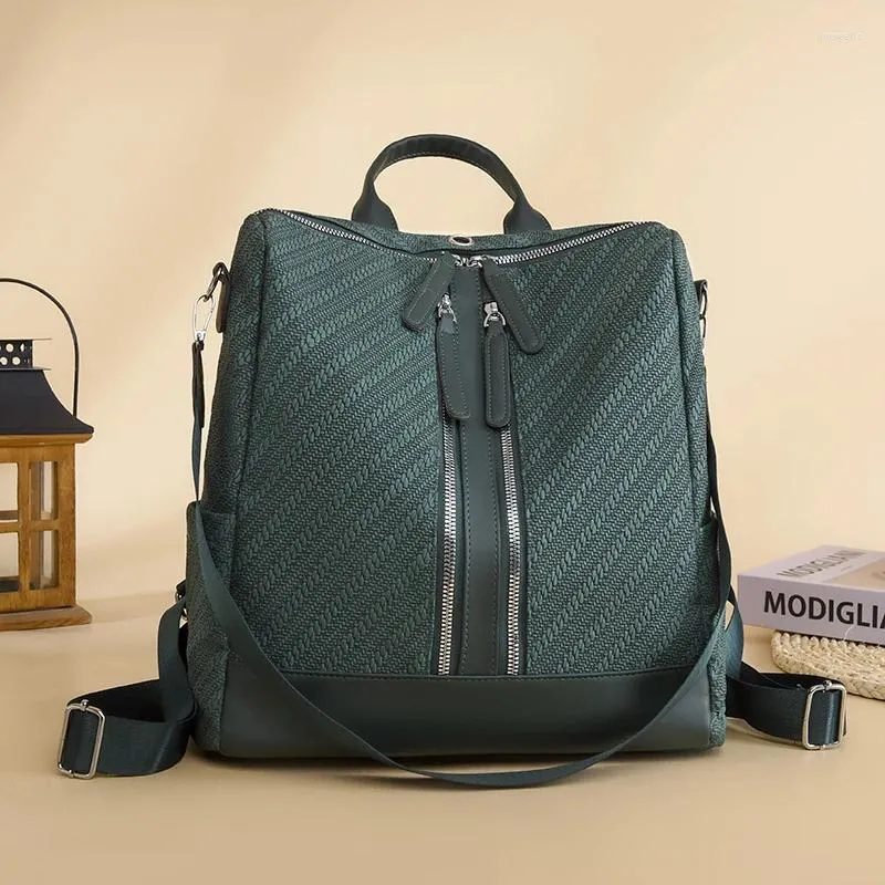 학교 가방 여성 배낭 여행 패션 캐주얼 옥스포드 숄더백 여성 대용량 색상 일치 핸드백 배낭 지갑 학생