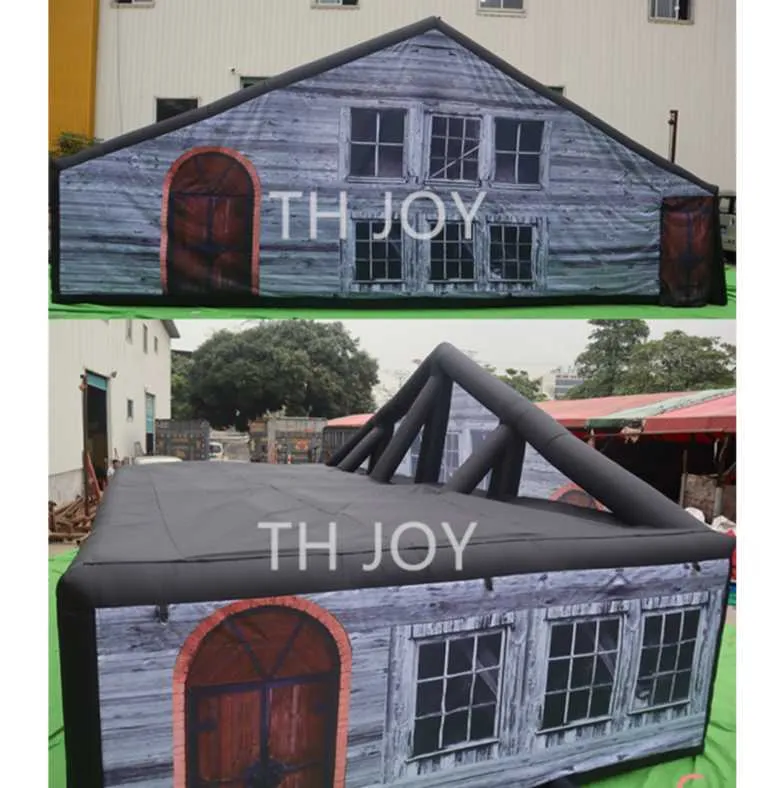 10x6m free air ship to door Outdoor Activities customized Halloween inflatable bouncy castle obstacle house inflatable maze Haunted House