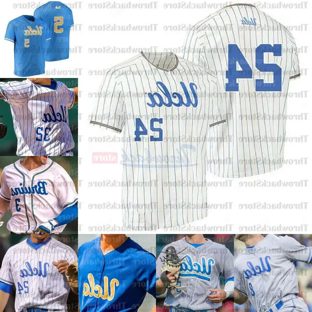 NCAA 2024 UCLA College honkbalshirts Brandon Crawford 7 Chase Utley 12 Gerrit Cole 42 Robinson Wit Grijs B Hoog