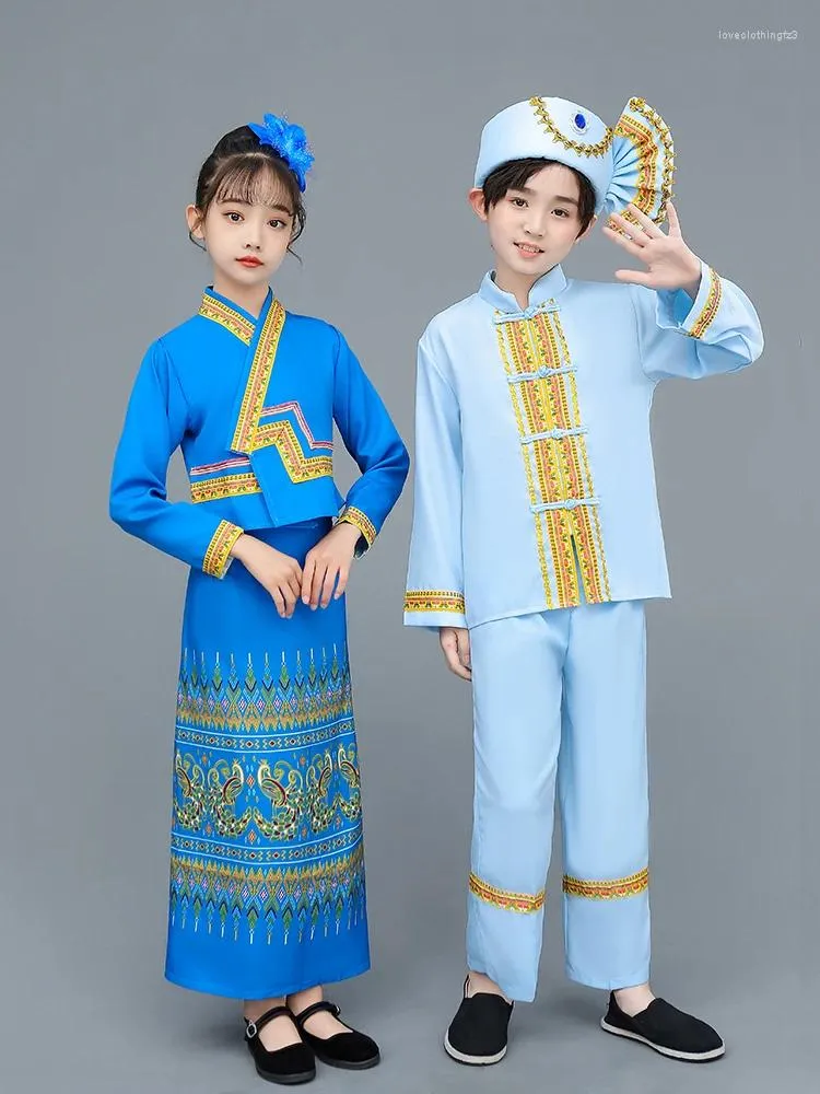 Stage Wear Yunnan Dai Children's Clothing Costume Boys And Girls Folk Suit