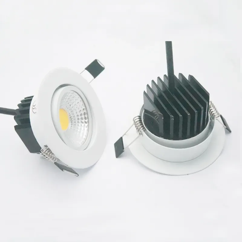 5W 7W 9W 12W Dimmable LED Downlight 110v 220v Spot LED DownLights Wholesale Dimmable cob LED Spot Recessed down lights white LL
