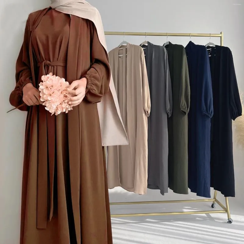 Roupas étnicas 2024 Conjuntos Muçulmanos para Mulheres Ramadan Oração Vestido Modesto Vestidos Eid Dubai Abaya Feminino Islam Elegante Roupas de Festa