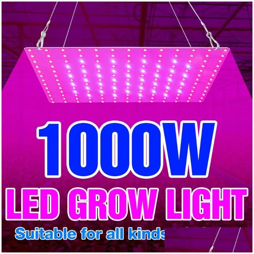 Cultivez des lumières 1000W FL Spectrum LED Plantes Lumière 220V Éclairage de croissance de fleurs 1500W Phytolampes pour semis Lampes Fito Tente hydroponique Dhvoy