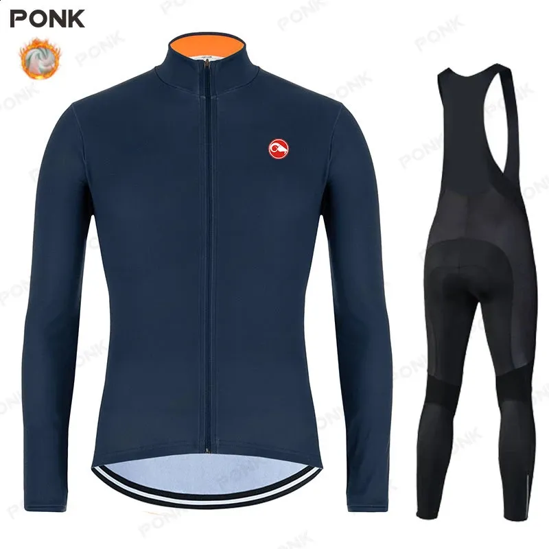 Ensemble de maillot de cyclisme en polaire thermique d'hiver, combinaison de vélo de course, vêtements de cyclisme de montagne, Ropa Ciclismo 240119