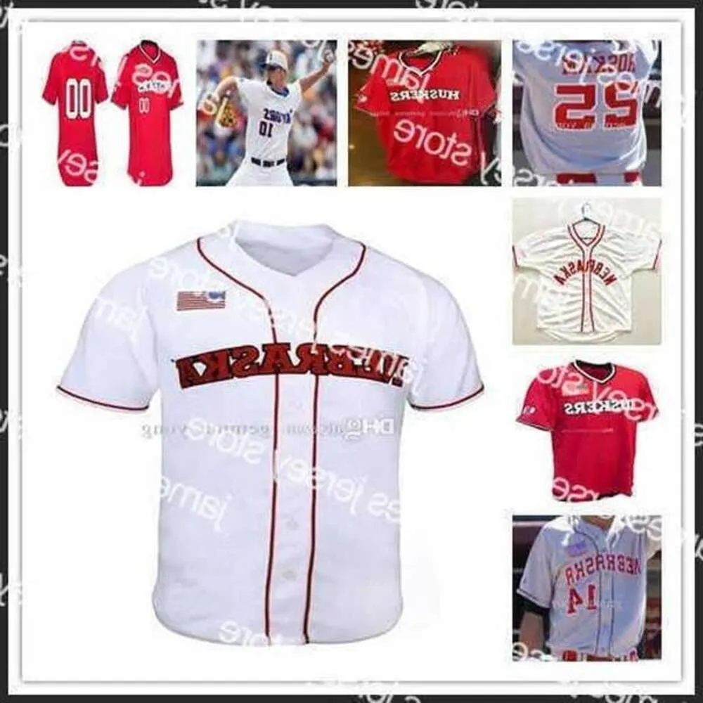 Baseball College usa homens personalizados Nebraska Cornhuskers NCAA College Baseball todos costurados 7 Angelo Altavilla 4 Alex Gordon 2 Jaxon Hallm High