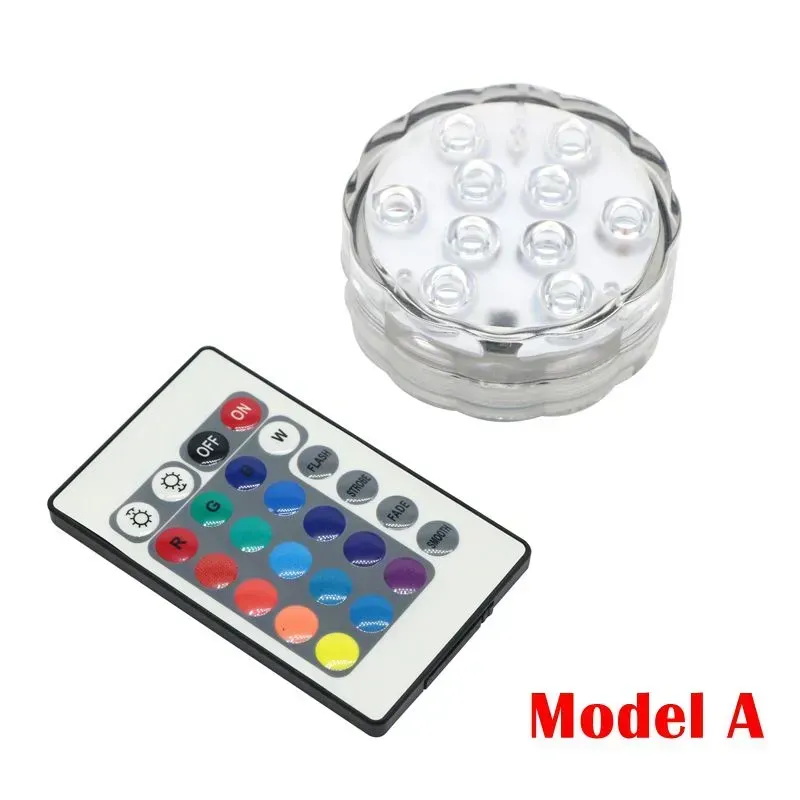 Umlight1688 2 Style Remote Controlled 10 LED Submersible LED RGB Waterproof LED Light Battery Operated Wedding Party Vase Light