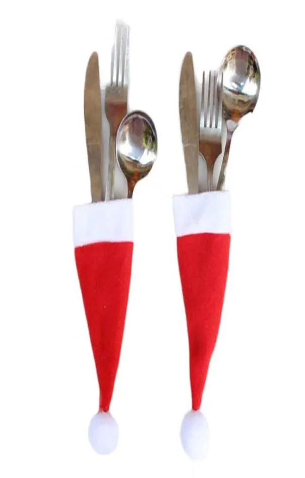 クリスマスキャップディナーウェアセットカトラリーホルダーフォークナイフシルバーウェアポケットクリスマスバッグテーブルウェア156254410
