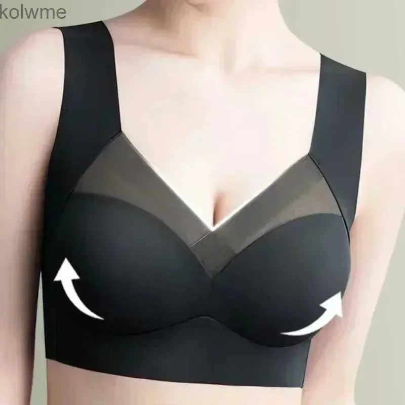 Reggiseni Reggiseni di seta ghiacciata Reggiseni sottili sexy Intimo senza cuciture per tutti i giorni con imbottitura sul petto Intimo sportivo per yoga Accessori per biancheria intima femminile YQ240203