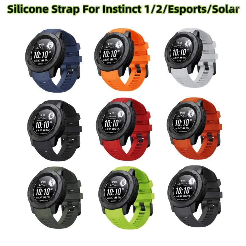 Watch Bands Galaone Garmin Instinct 2 Strap 22mm Silicone Sport Replaceable Wristband For 1/Esports/Solar Band Bracelet