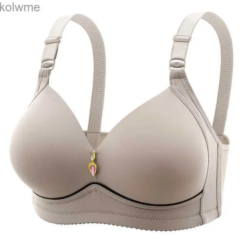 Reggiseni Nuovo Non magnetico Coppa sottile Lucido Grasso Mm Reggiseno di grandi dimensioni Senza ferretto Comodo traspirante Riunito Biancheria intima da donna YQ240203