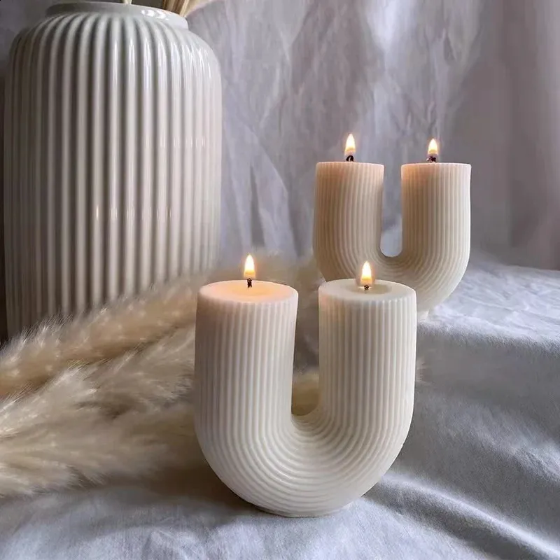 卸売りの家の装飾キャンドルUshaped Geometric Sc​​ented Candles Ins Ins Rainbow Bridge Room Decor Aroma Y240122