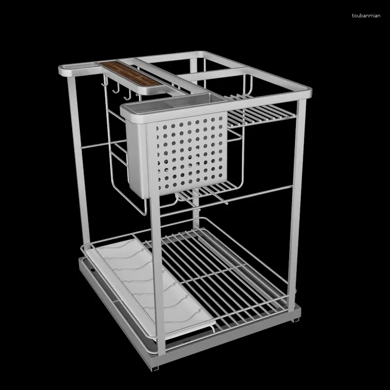 Armadietto per cestelli estraibili per condimenti da cucina Cassetto per spezie in acciaio inossidabile 304 verticale incorporato