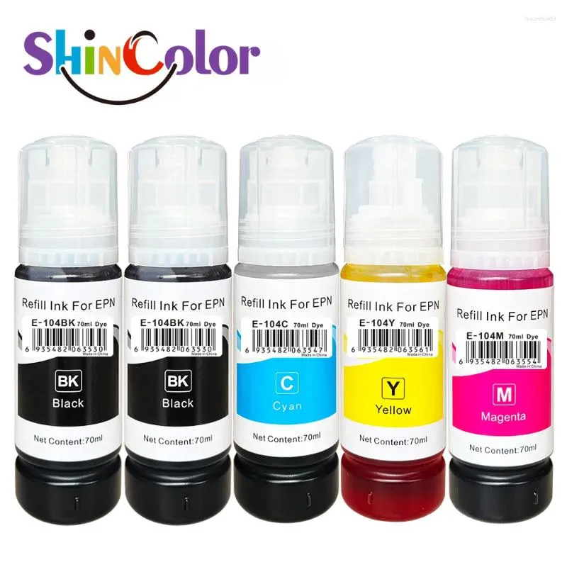 Ink Refill Kits Shincolor 104 ET2710 ET2711 ET2712 ET2715 ET2715 ET2720 ET2721 ET-2726 ET-4700で使用できるボトル互換性