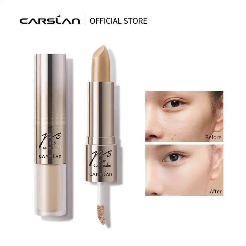 Carslan Precise Concealer Double Head Pen Liquid Face Concealer 방수 높은 커버리지 메이크업베이스 컨투어링 교정기 240129