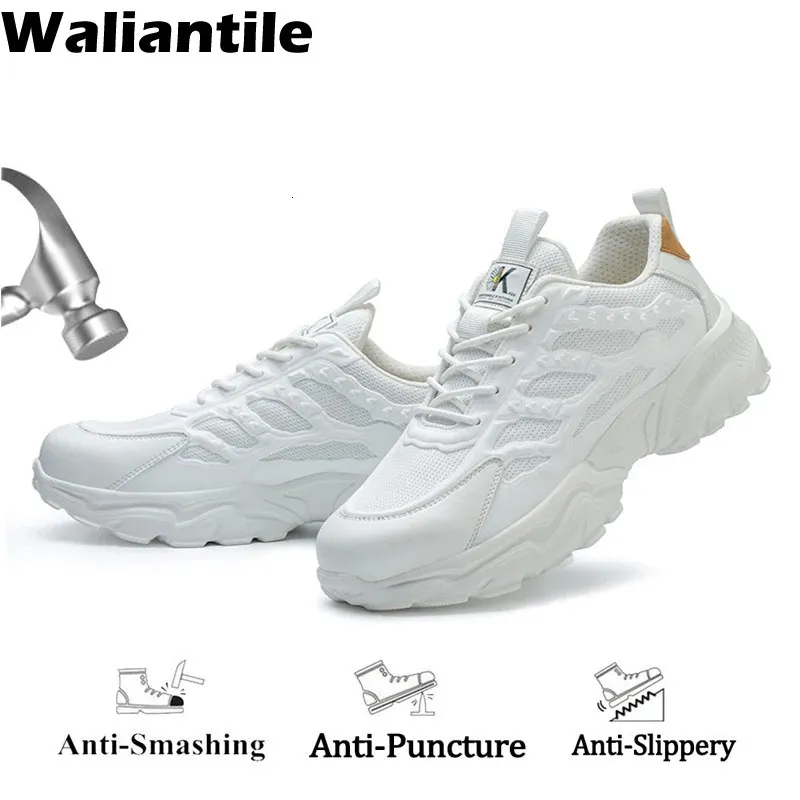 男性向けのWaliantile EST Safety Shoes Punture Proof IndustrialWork Boots Steel Toe Tee Anti-Smash不定期の履物240130