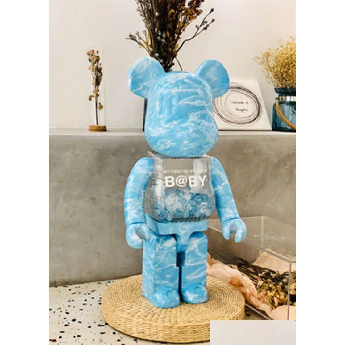 Jeux de films Bearbrick Blocs de construction Ours violent 1000% Van Gogh Fleur de cerisier 70 cm Ornements de sol de salon à main Drop Del Dhqwg