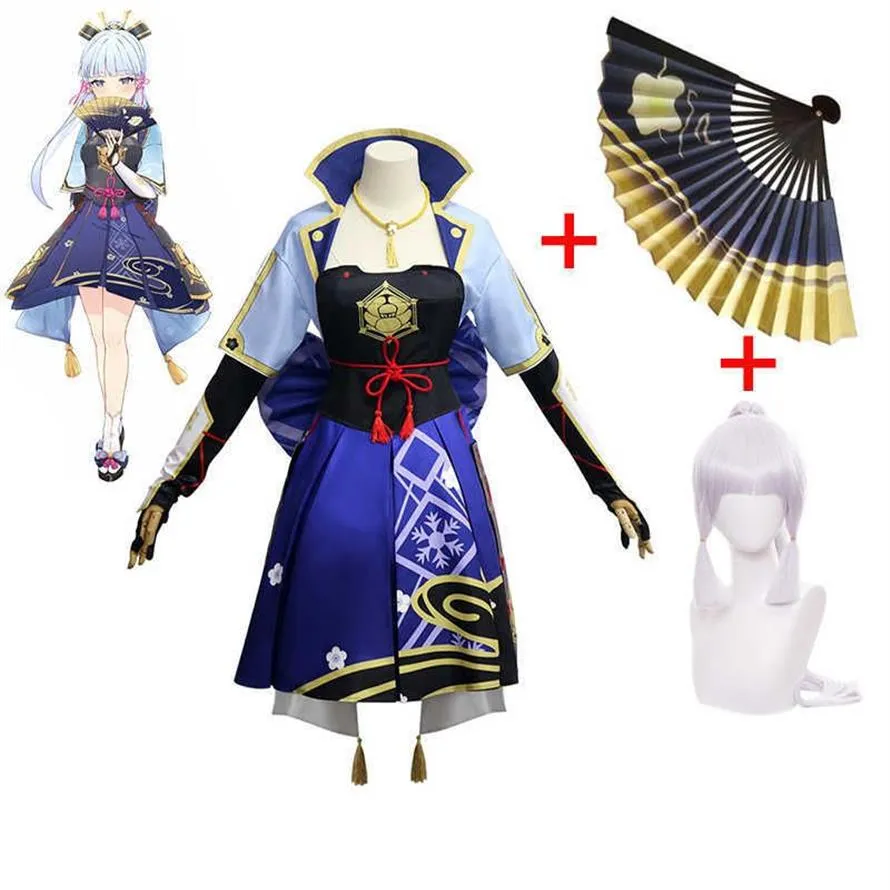 Game Anime Genshin Impact Princess Kamisato Ayaka Cosplay Costume Halloween Women's Funny Comic Show Adult Costume Q0821252J