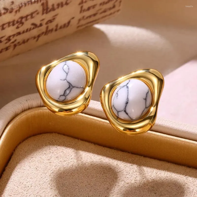 Boucles d'oreilles bohème ethnique rétro opale pour femmes, pierre naturelle géométrie Aretes bijoux pierres artificielles Pendientes