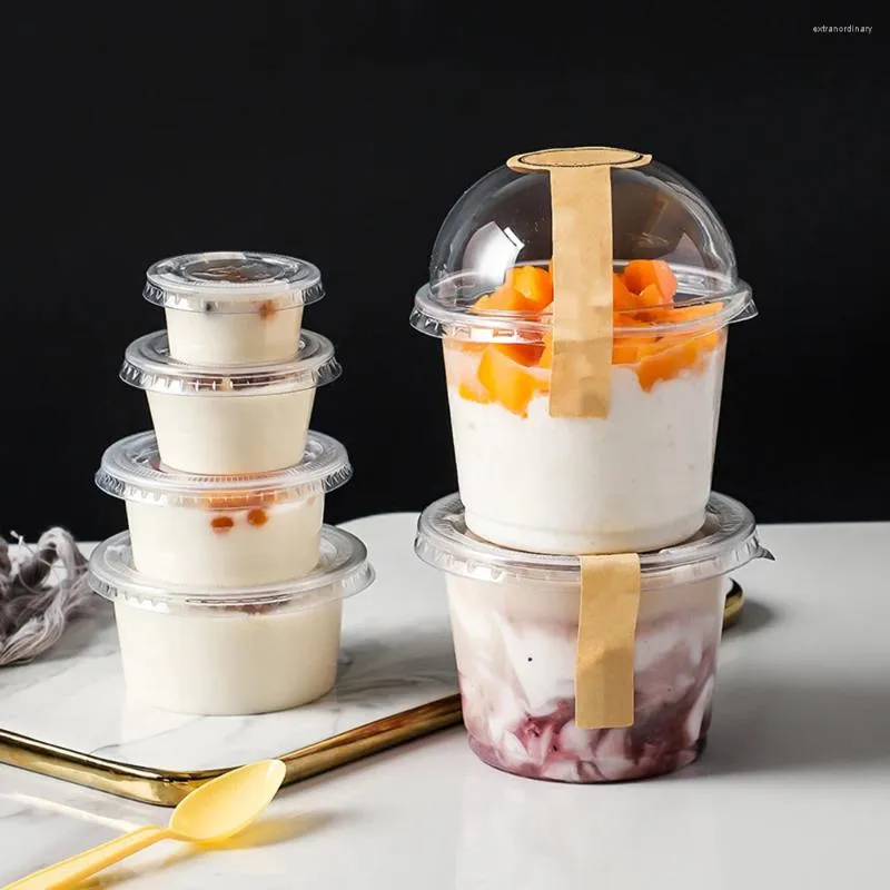 Wegwerp Kopjes Rietjes 100 Stuks Mini Pudding Jelly Mousse Ijs Cup Voorgerecht Kom Voor Thuis Dessert Winkel Voedsel container
