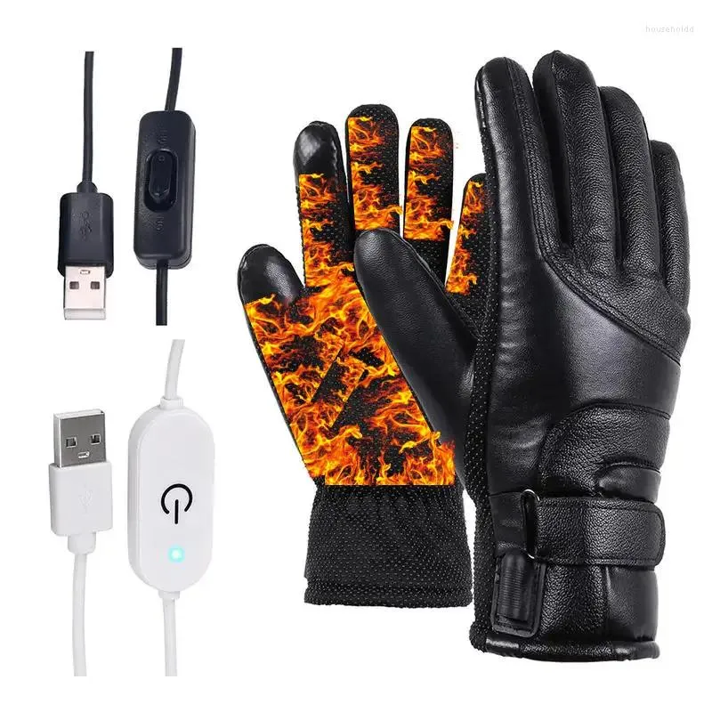 Cycling Gloves 2024 Heated Winter Warm Lithium Battery Touch Screen Waterproof Skiing Rechargeable
