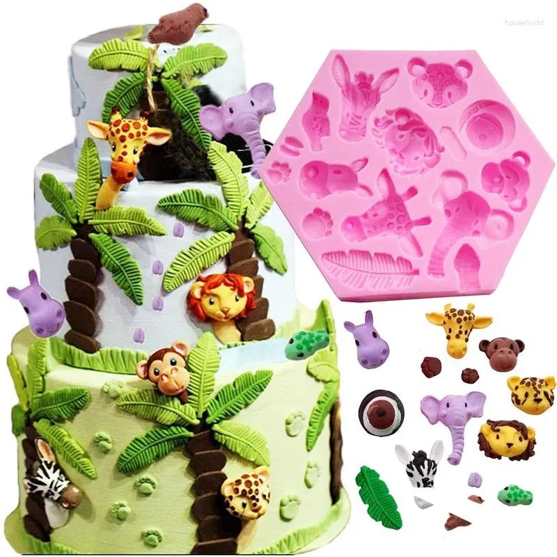 Stampi da forno Foresta Leone Cervo Animale Stampo per biscotti Tartaruga Foglie Fondente Biscotto Stampo per bambini Giungla Festa di compleanno Decorazione torta