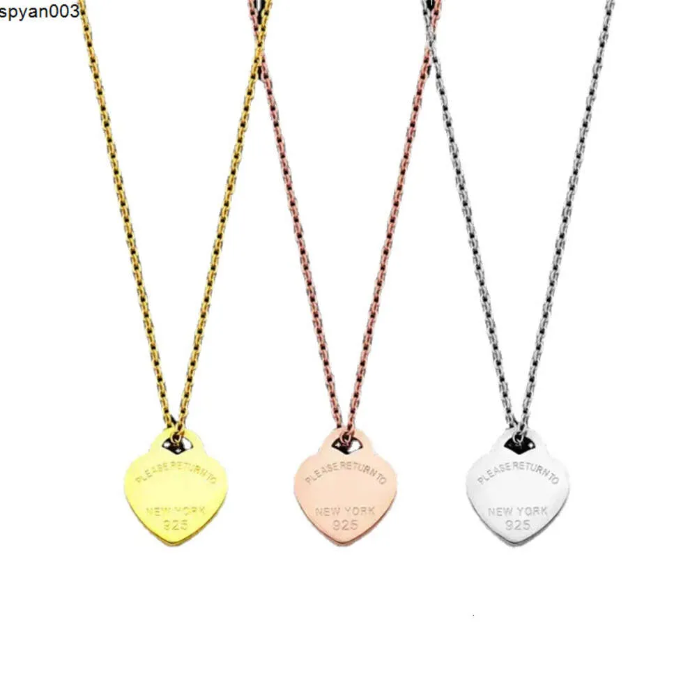 TIFF Designer Gold Heart Halskette Schmuck Anhänger Rose Valentine Day Giftc6asxa9d