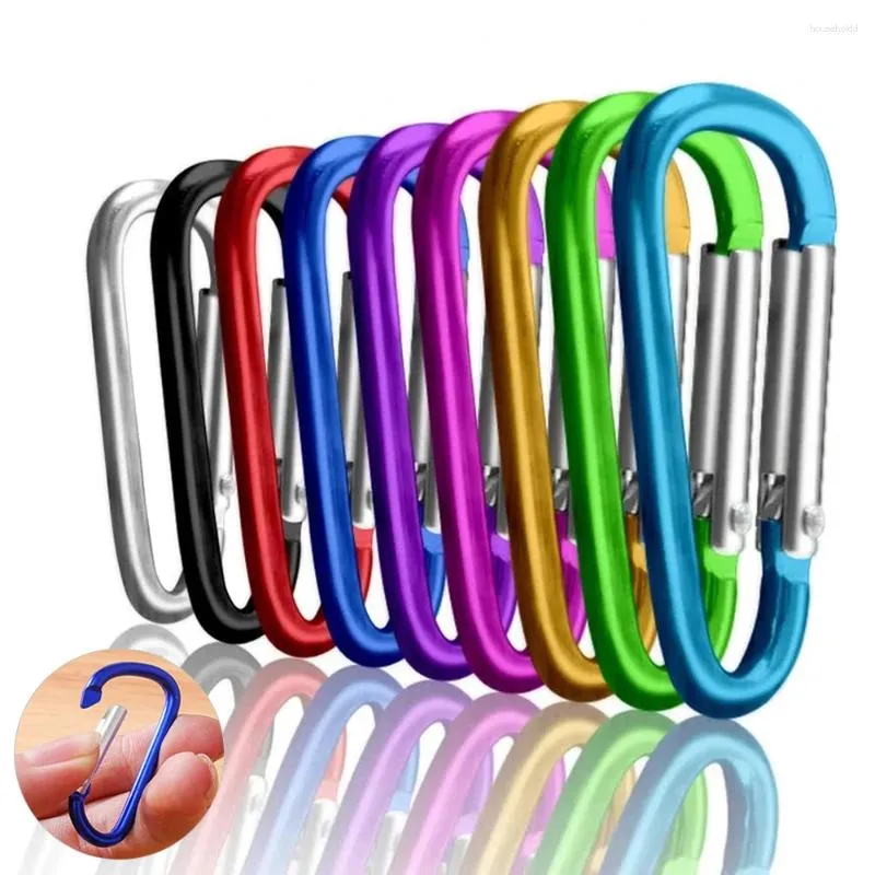 Nyckelringar Mini Carabiner Keychain Aluminium Alloy D-Ring Buckle Spring Snap Clip Hooks For Keys Outdoor Camping Tools