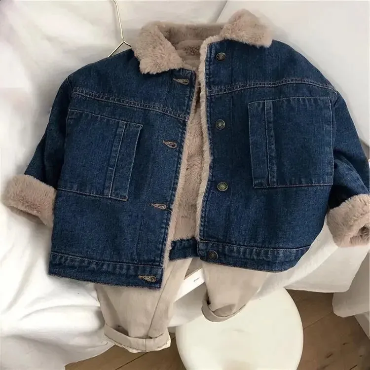 Boys Spring Denim Jacket Childrens детская повседневная одиночная стойка воротника 240122