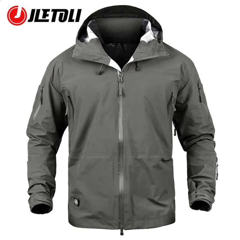 JLETOLI Waterproof Jacket Windbreaker Winter Outdoor Hiking Jacket Men Women Coat Windproof Hard Shell Jacket Tactics Clothes 240123